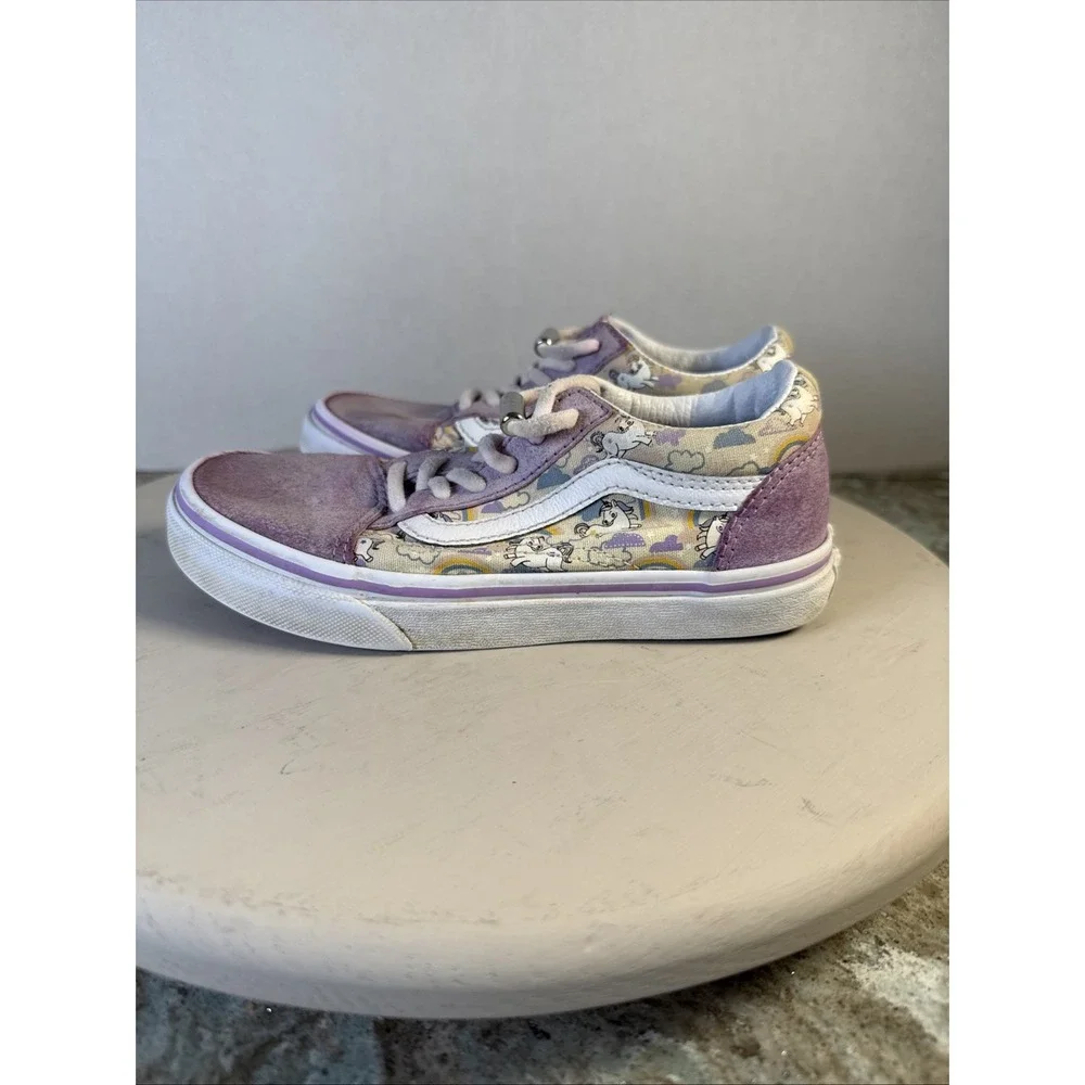 Vans Old Skool Purple Unicorn Rainbow Skate Shoes Sneakers Youth Girls Size 1‎